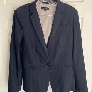 Ann Taylor Navy Pinstripe Suite (Jacket and Skirt)